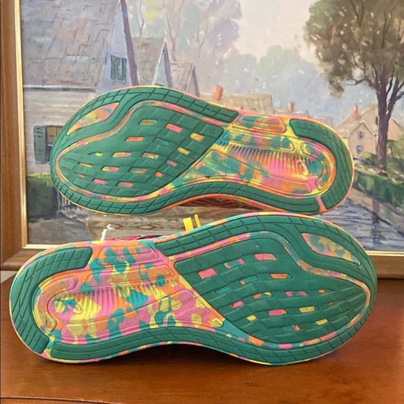 Asics Noosa Tri 13 Neon Yellow and Pink Sneakers with Vibrant Colors and Design - Picture 11 of 14